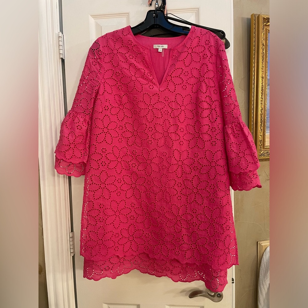 Tyler Boe pink eyelet dress